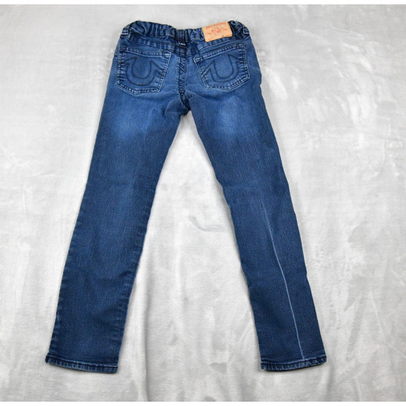 True Religion Geno Slim Jeans Women's Sz 12 (23x26) Elastic Waist Distressed - Picture 6 of 11